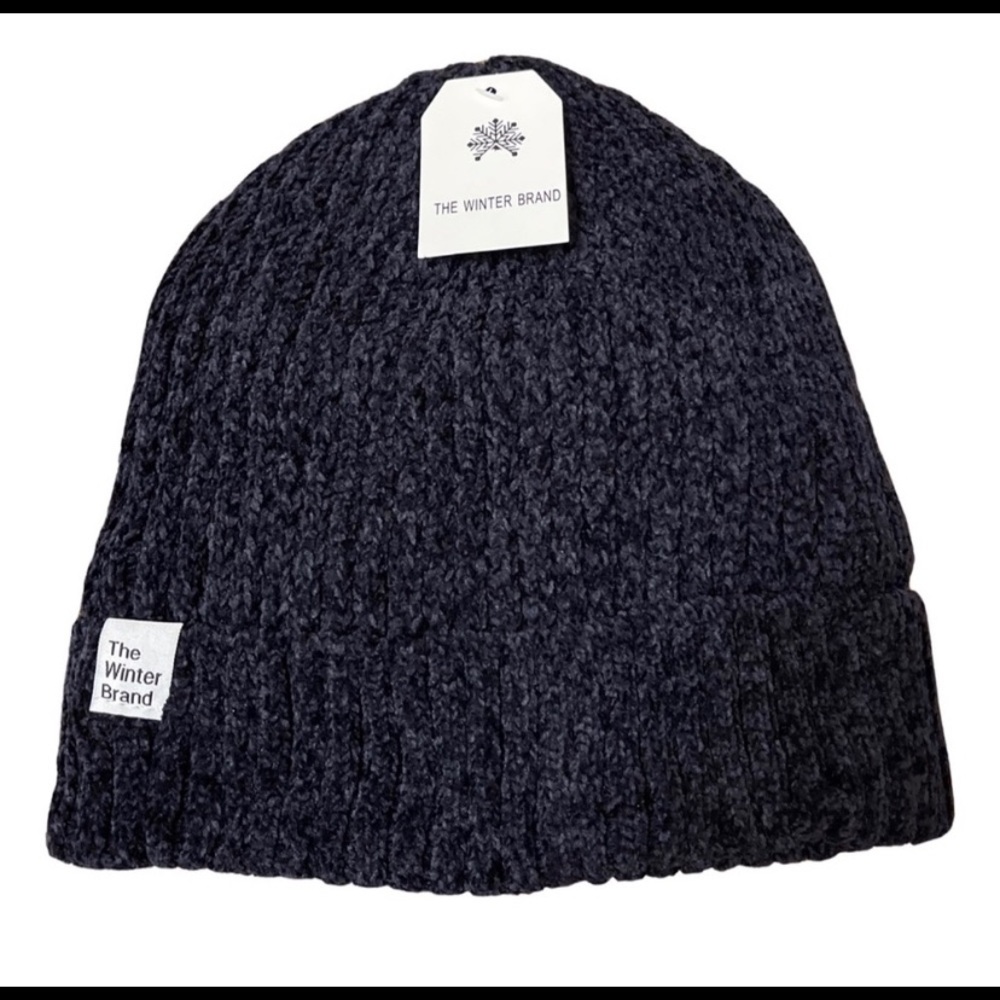 The Winter Brand Chenille Beanie Color: Navy